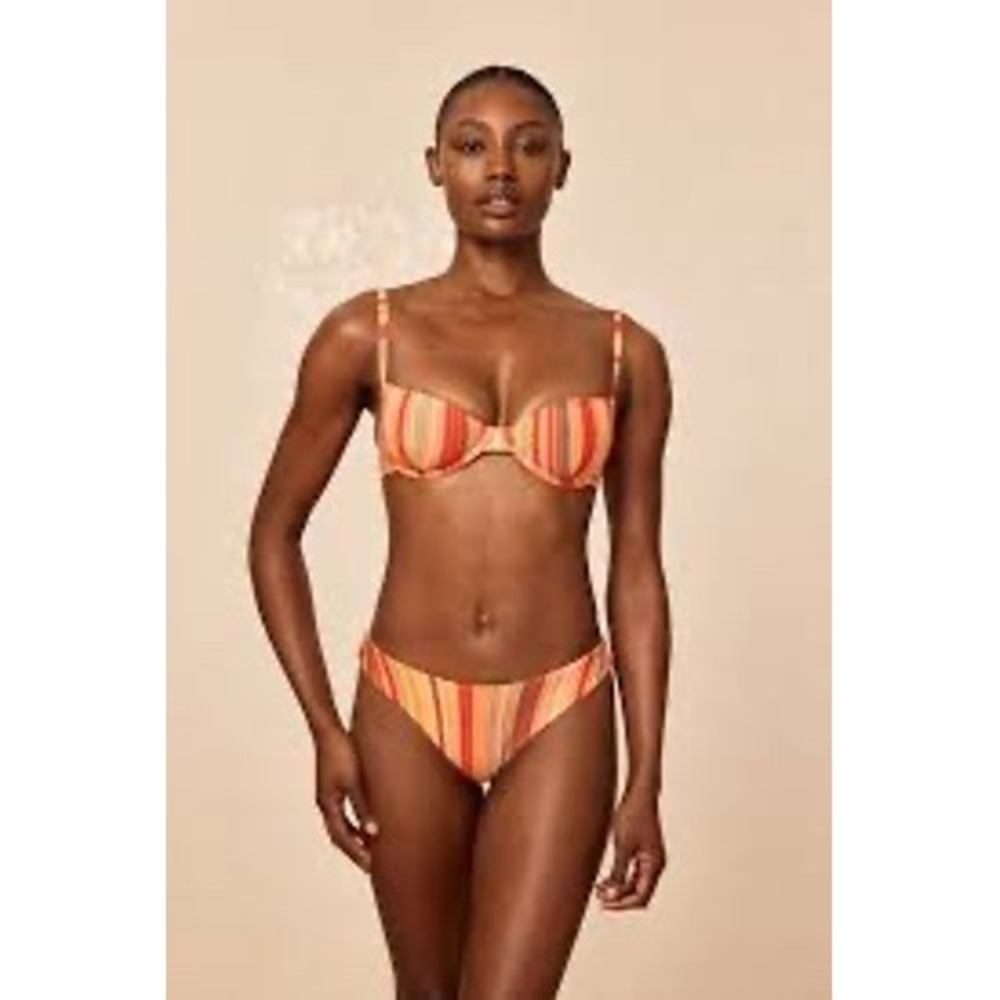 Monday Swimwear Byron Bottom Sardinia Stripe Medium New With Tags